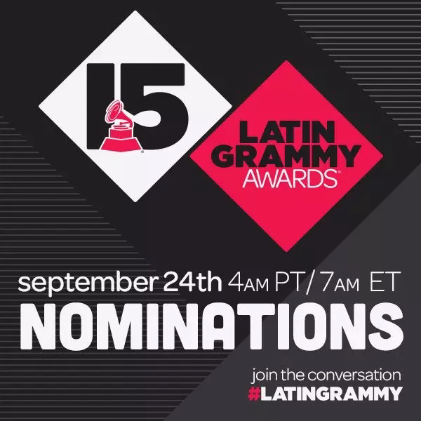 The Latin Recording Academy® will announce nominees for the 15th Annual Latin GRAMMY Awards® on LatinGRAMMY.com and via Twitter on Wednesday, Sept. 24
