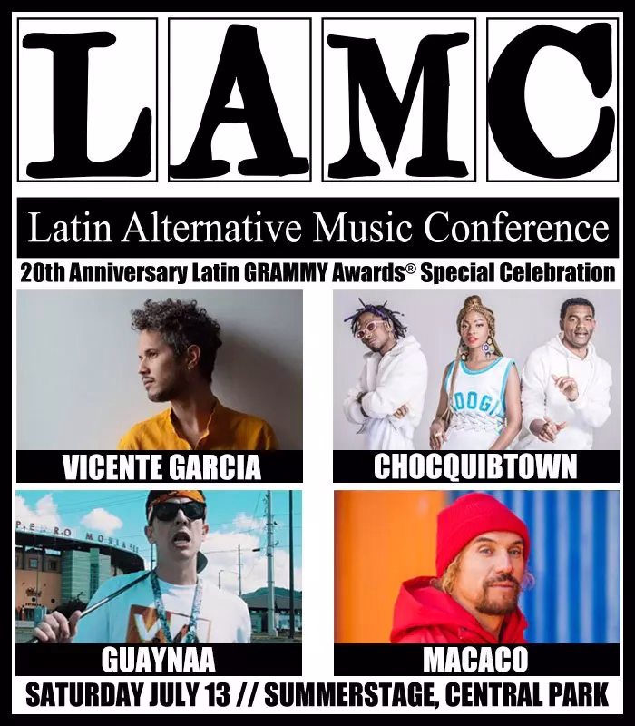 The Latin GRAMMY Awards® and the Latin Alternative Music Conference celebrate 20th anniversaries with a joint concert at Summerstage, Central Park